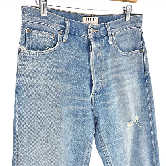 AGOLDE Jamie High-Rise Classic Jeans in Dakota Wash Ripped Distressed Size 26 - Picture 3 of 8